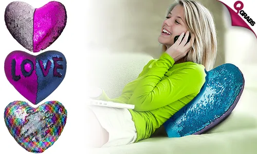 Heart-Shaped Sequin Pillow!